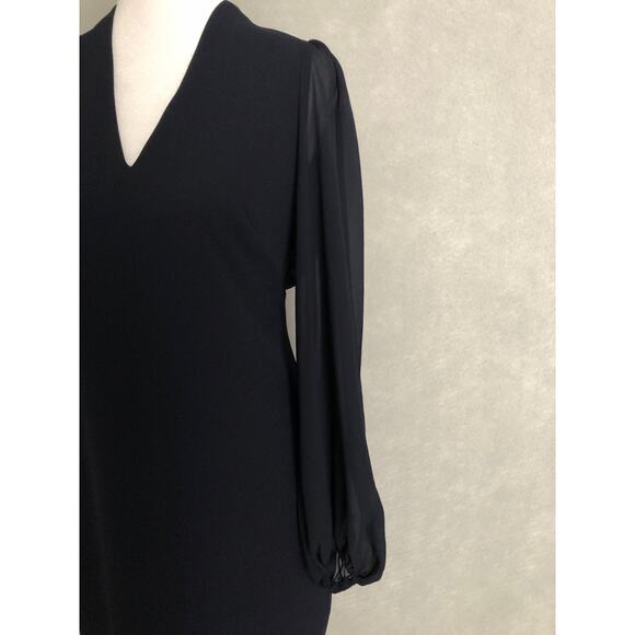 Vince Camuto Women's Size 10 V-Neck Sheer Puff Sleeve Shift Dress NEW - Picture 3 of 8